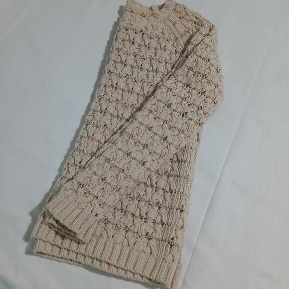 Willow & Clay M Cream Metallic Thread Long-Sleeved Raglan-Sleeved Cotton Sweater - Picture 10 of 16